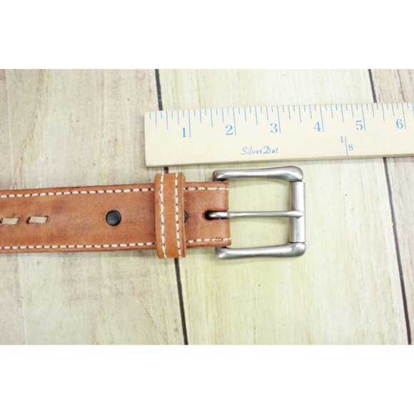 Diamond Gusset Men's Tan Full Grain Cowhide Leather Casual Work Belt Size 40 - Picture 11 of 11